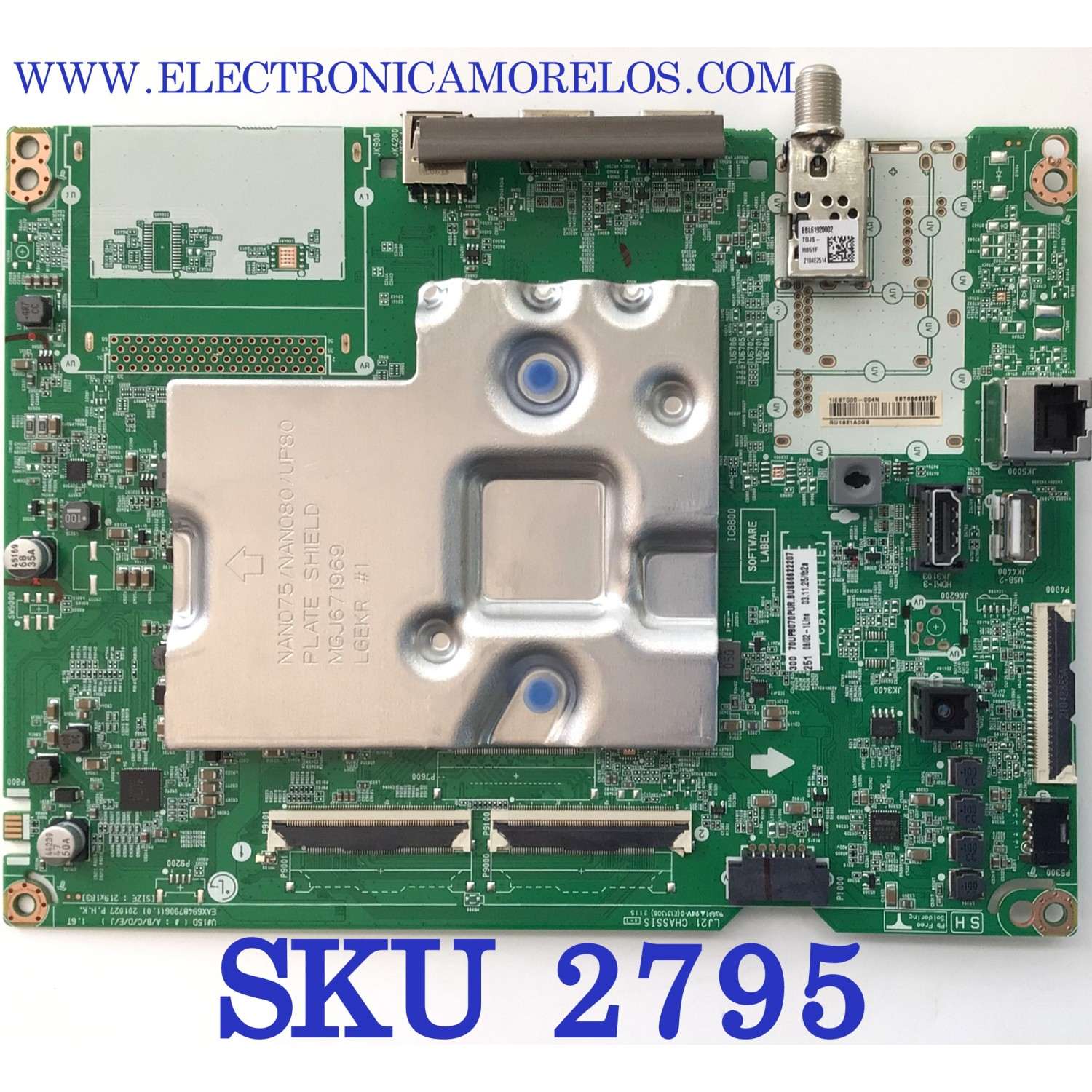 MAIN PARA TV LG 4K SMART UHD TV / NUMERO DE PARTE EBT66622207 / EAX69487906 / EAX69487906 (1.0) / 1IEBT000-004N / RU1B21A0G9 / MODELO 70UP8070PUR / 70UP8070PUR.BUSMLKR